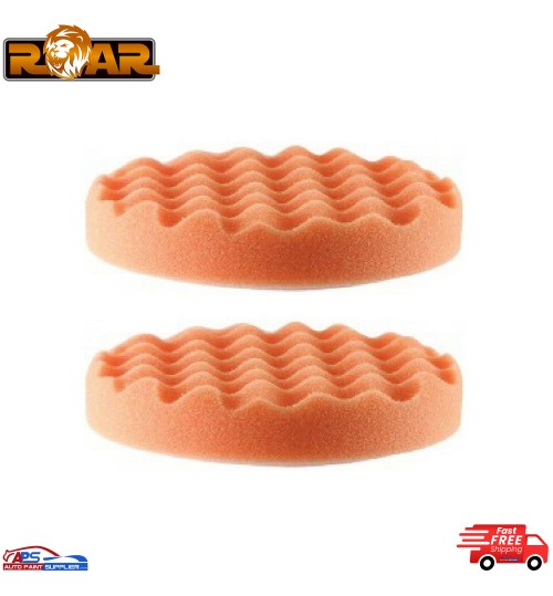 ROAR 620WP 6" Hook and loop ORANGE HARD WAFFLE COMPOUNDING FOAM HEADS PK2(UK)